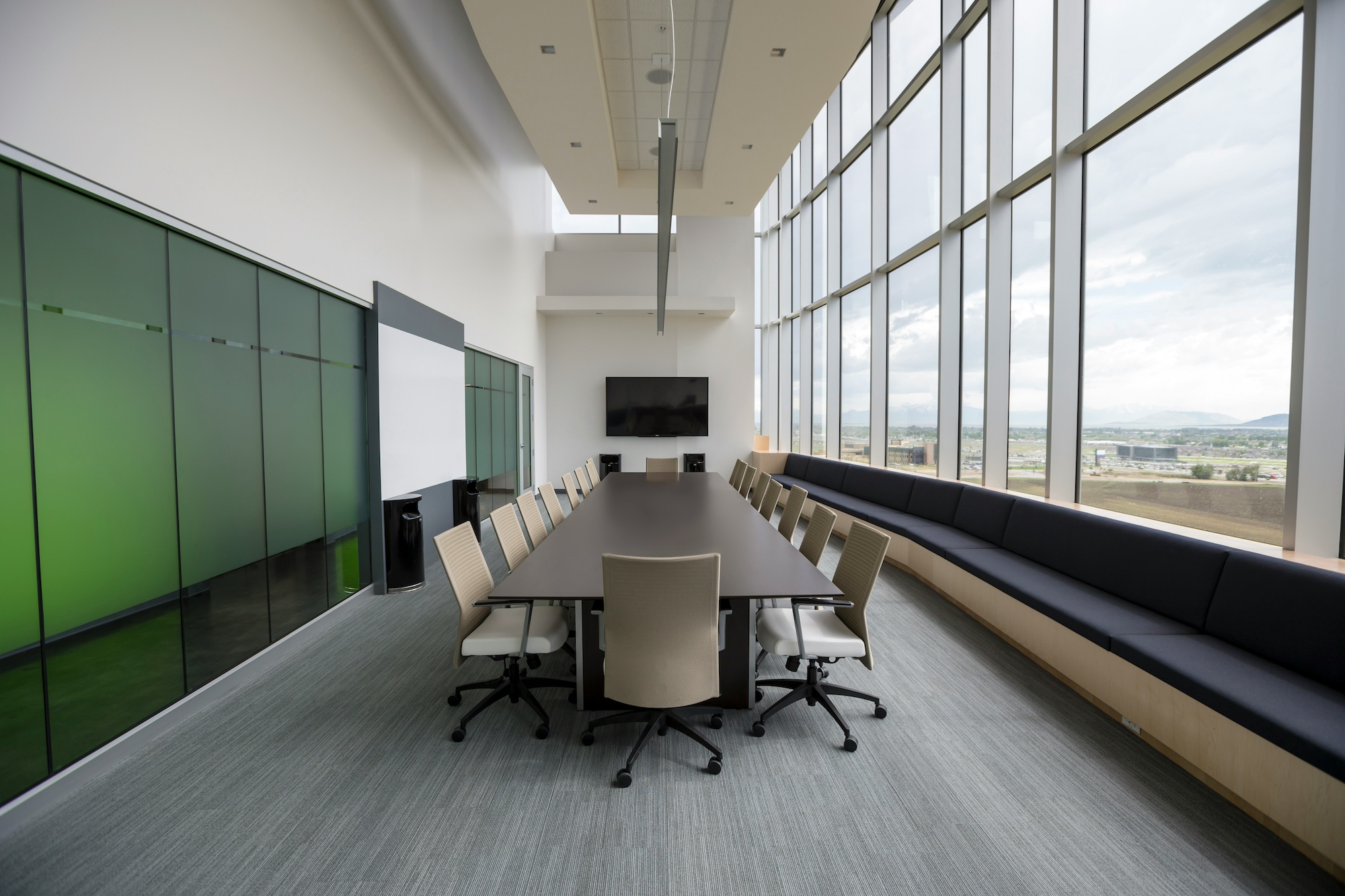 empty office with a table and chairs