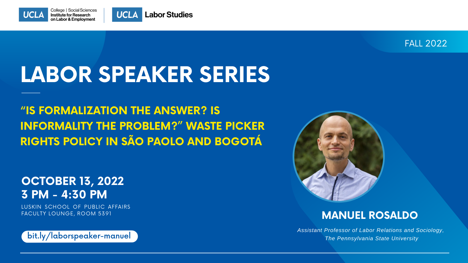 Labor Speaker Series event flyer