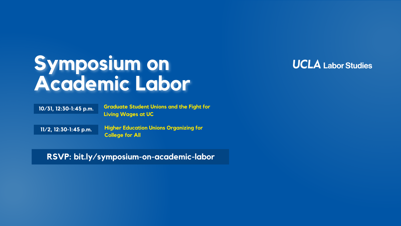 Symposium On Academic Labor flyer