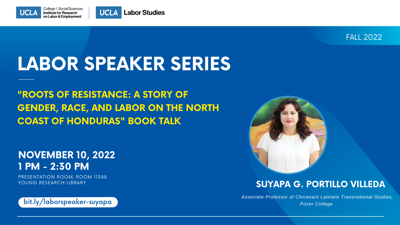 Labor Speaker Series November 10, 2022 event flyer